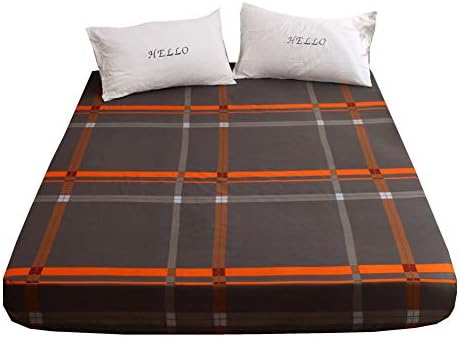 Zhiyuan Plaid All Round Microfiber Fitted Sheet, Single, Sienna