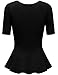 FPT Womens Short Sleeve Crewneck Jersey Peplum Top (S-3XL)