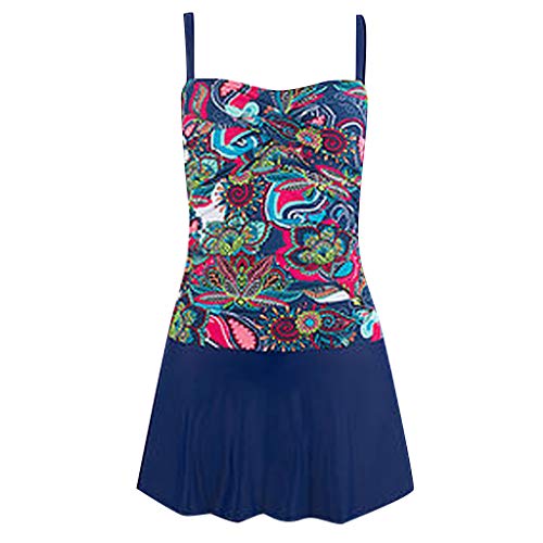 Onegirl Swimsuit for Women Two Piece with Boy Shorts Plus Size Tankini Set Sling Swimwear Bathing Suits Dark Blue