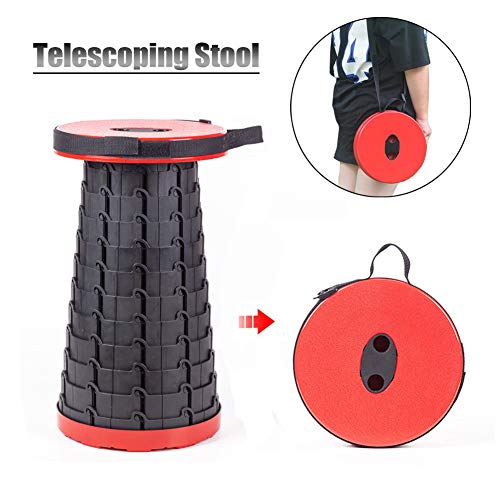 onegoodcar Retractable Folding Stools, Portable Telescoping Stool Folding Stretching Camping Stool Seat for Fishing Hiking Traveling Outdoor Activities