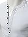 Doublju Mens Henley T-shirts with Short Sleeve WHITE (US-L)
