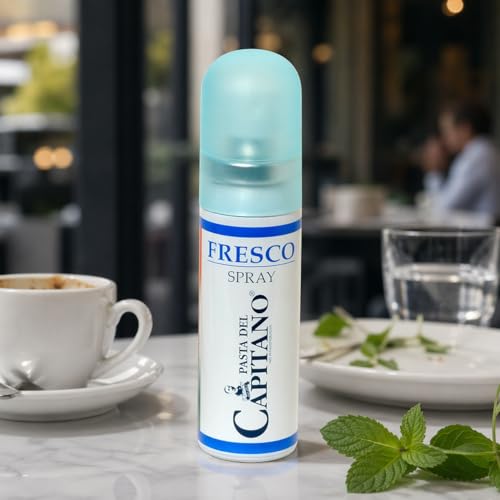 Pasta del Capitano Fresh Breath Spray, 15 ml, Oral Antialysis Spray, Antibacterial with Propolis, Zinc and Cold Mint, Immediate Fresh Breath, Alcohol Free and Sugar Free