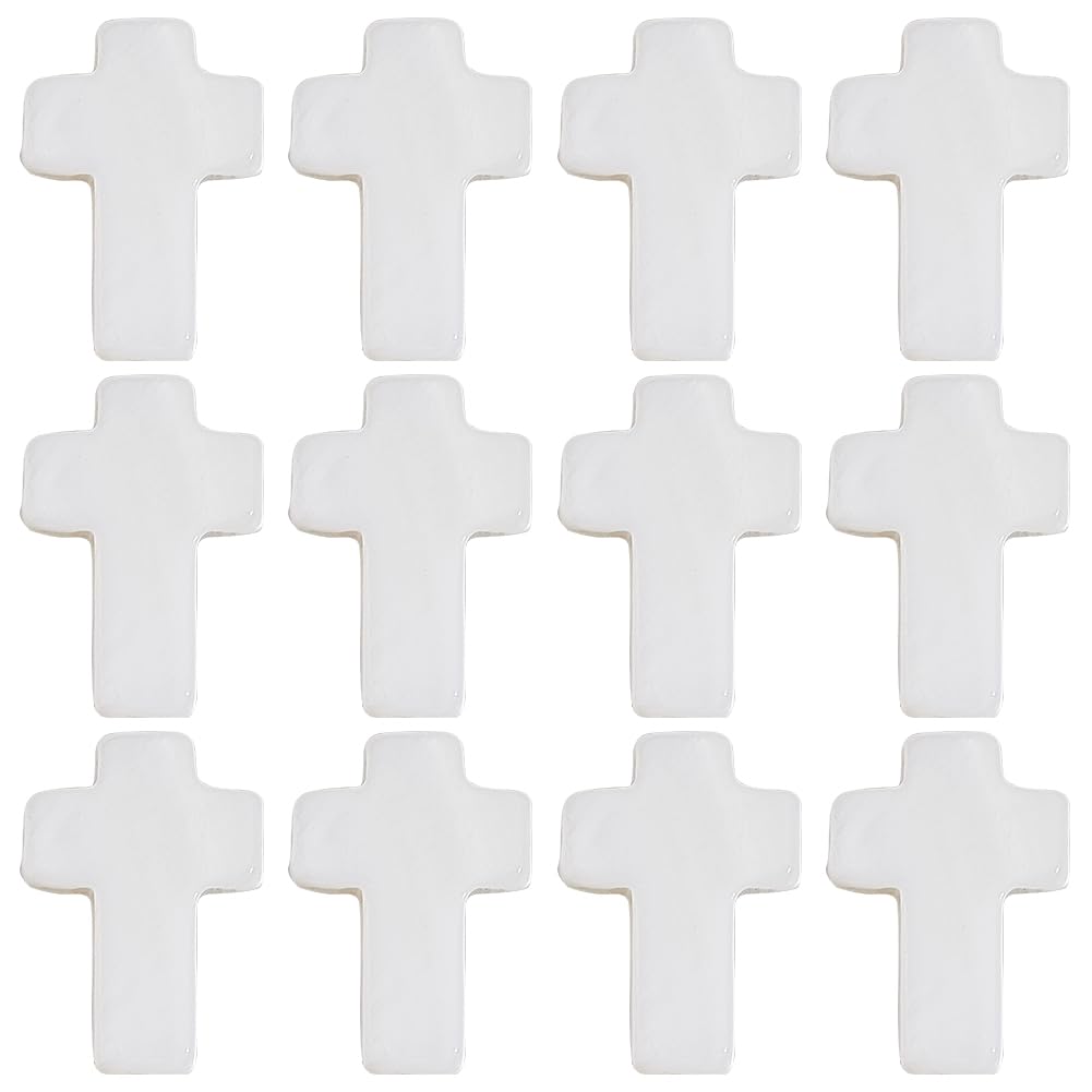 SUNNYCLUE 1 Box About 46Pcs Cross Beads Mini Cross Charms Natural Sea Shell Cross Bead Small White Crucifix Beads Bulk Tiny Crosses Loose Spacer Beads for Jewellery Making Beading Kits DIY Supplies — image 1