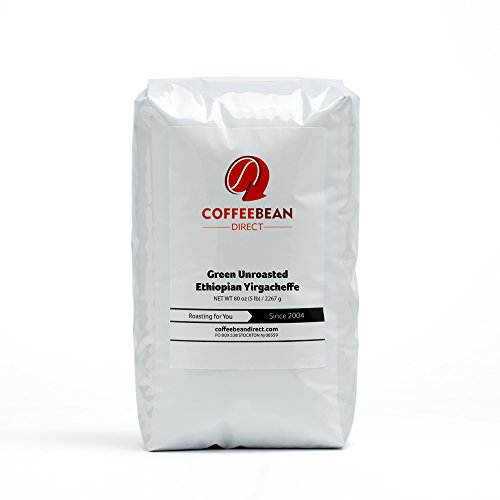 Green Unroasted Ethiopian Yirgacheffe, Whole Bean Coffee, 5-Pound Bag