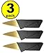 3 pack Gold blade Credit Card Knife Folding Blade Knife Pocket Mini Wallet Camping Outdoor Pocket Tools Folding Tactical Knife survival knife by JJMG - Gold blade