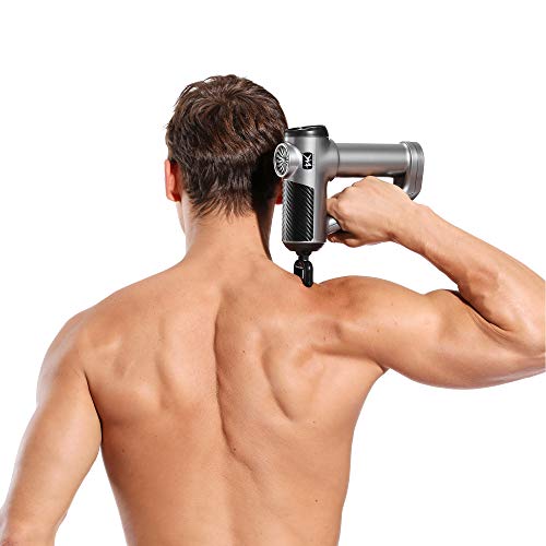 Premium TNK Muscle Massage Gun Deep Tissue Therapy,Electric Handheld Neck and Back Massager, Percussion Massage Gun for Men and Women Pain Relief and Body Recovery 20 Speed Quiet and Strong(Silver,R8)