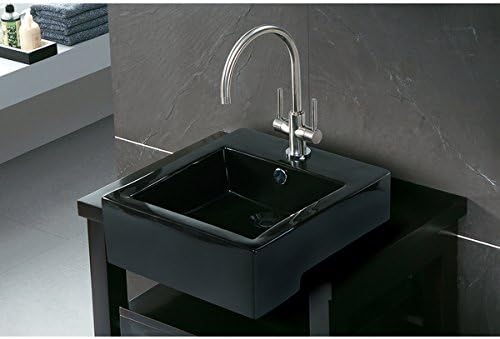 Black Vitreous China Countertop Bathroom Sink