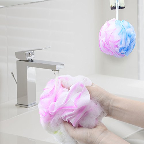 Loofah Bath and Shower Sponge Set of 4 , Exfoliating Mesh Pouf Bath Sponge Ball(60g/each)