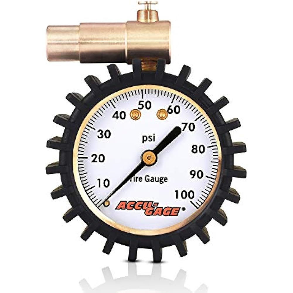 AccuGage Presta Valve Bicycle Tire Pressure Gauge, 100psi Automotive