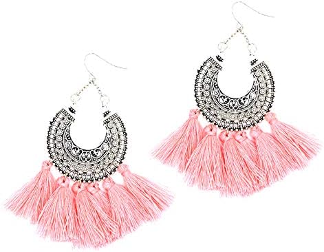 Boho Gypsy Collection Antique design Soft Cotton Thread Tassel ChandBali Earring For birthday gift/christmas gift, new year gift, valentine gift
