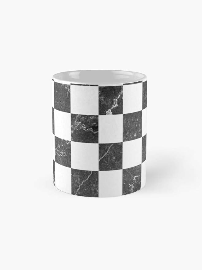 Checker Design Funny Coffee Mugs Tea Cup 11 OZ White