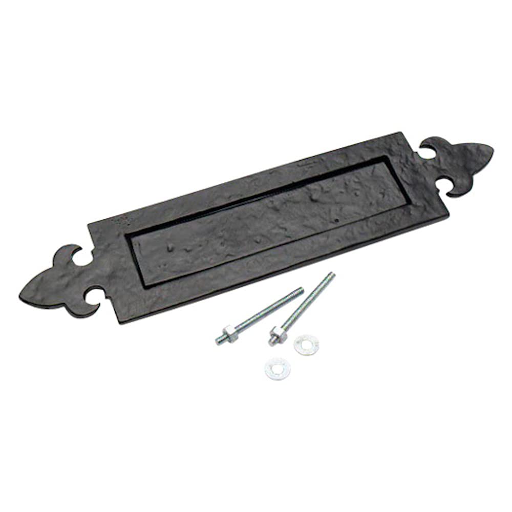 Merriway BH01870 353 x 76mm (14 inch x 3 inch) Fleur-de-Lys Letter Plate - Black Antique