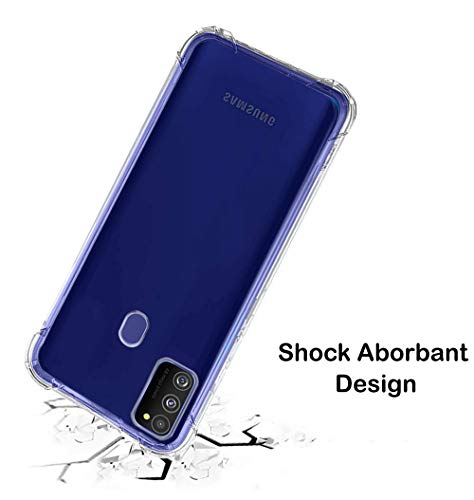 TheGiftKart Transparent Crystal Clear Samsung Galaxy M21 / M30s Back Cover Case | Shockproof Soft TPU Case | Cushioned E