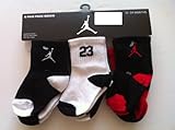 Nike Air Jordan Toddler Baby Socks White/Black/Red 6 Pairs (12-24 Months)
