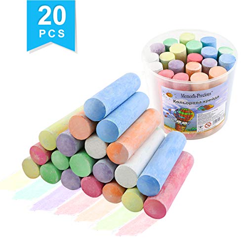 Faxco 20 Pieces Colorful Chalks, Thick Washable Sidewalk Chalk, Tapered Conical Colorful Chalks, Multi-Color Street Chalks - Thumbnail 2
