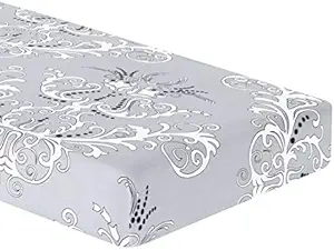 TIKAMI Stretch Cushion Cover Printed Cushion Slipcover Replacement Furniture Protector for Sofa Cushion 2 Seater(Grey)