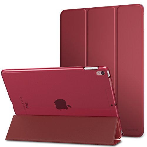 MoKo Case for iPad Pro 10.5 - Slim Lightweight Smart-shell Stand Cover with Translucent Frosted Back Protector for Apple iPad Pro 10.5 Inch 2017 Released Tablet, Carmine Red (Auto Wake / Sleep)