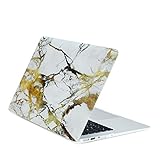 TopCase Air 13-Inch White/Gold Marble Rubberized Hard Case for MacBook Air 13