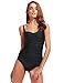 One Piece Swimsuits For Women Ruched Push Up Bathing Suits Vintage Black 2XL