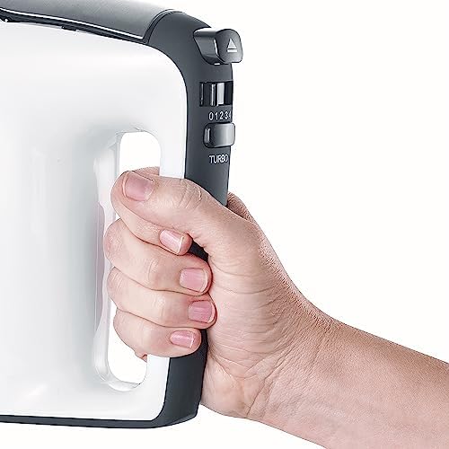 Misturador com cabo espiral, 400 W, 5 velocidades, função Turbo, preto e branco HM 3830