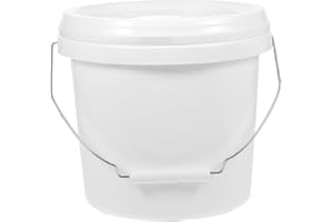 ULTECHNOVO 5l Bucket with Lid Camping Pails 2 Gallon Bucket Outdoor Paint Paint Cans with Lids Plastic Container with White 8