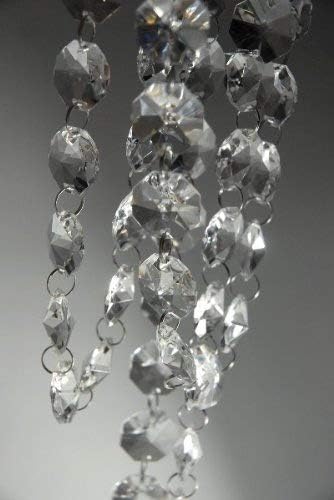 ColorMaxNet VStoy 6ft Clear Crystal Glass Sparkly Beaded Chandelier Chain