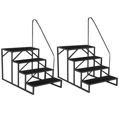 4 Step Stool Ladder, Hot Tub Steps with AntiSlip Pedals and Handrail