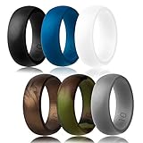 Silicone Wedding Ring,Silicone Wedding Band£¬6 Ring Pack for Men(for Love ,Outdoor and Sport) (white,black,light grey,copper,blue,camo, 12) (Misc.)