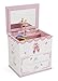 JewelKeeper Ballerina Musical Jewelry Box for Girls, Ballet Slipper and Pink Ribbon Design, Swan Lake Tune