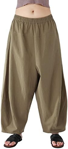 Jiqiuguer Women's Comfy Soft Harem Pants Baggy Boho Radish Pants with Pockets