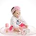 SanyDoll Reborn Baby Dolls, Baby Growth Partners, Headband Pink Small Safflower to Accompany Sleep Little Princess 22inch 55cm