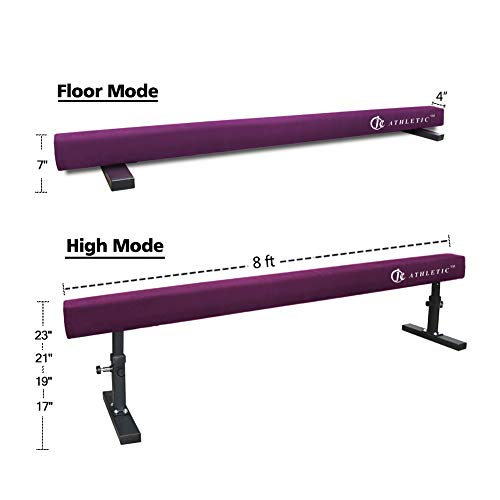 JC-ATHLETICS Adjustable Balance Beam Gymnastic Practice Training Equipment for Kids Children Home Floor Use,8 Feet Long