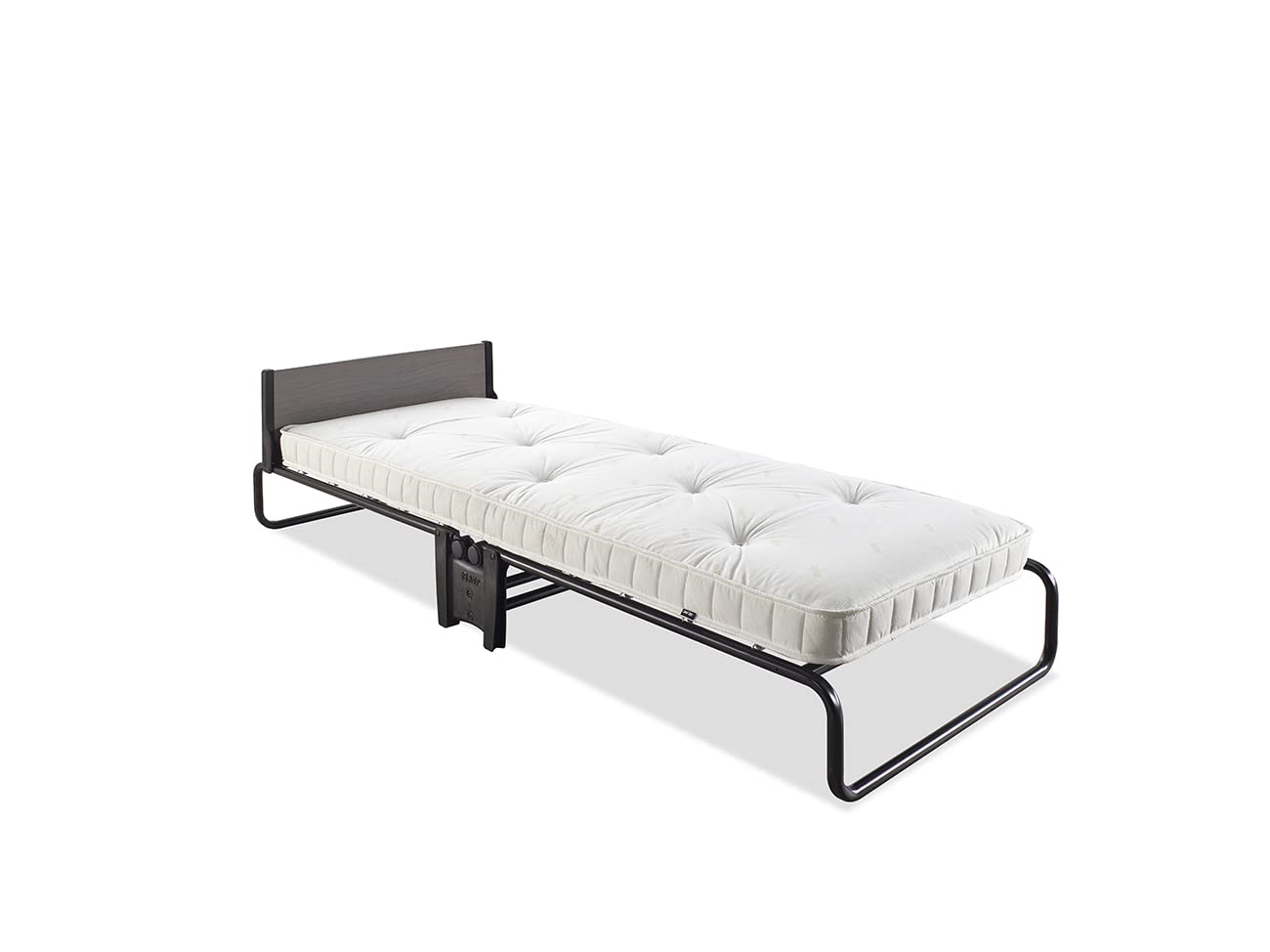 Photo 1 of Jay-Be Inspire Cot Folding Bed with Micro e-Pocket Spring Mattress and Headboard, Regular, Black Frame