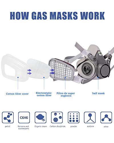 Mionyl Reusable Half Face Cover With Extra Filters - Paint Face Cover For Painting Machine Polishing Welding And Other Work Protection | Buy Now With Express International Delivery - View #11