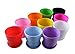 TRUEDAYS 4.3 Inch Plastic Planter Multi Color Flower Pots with Plant Saucer Modern Garden Pots for House Plants, Set of 10