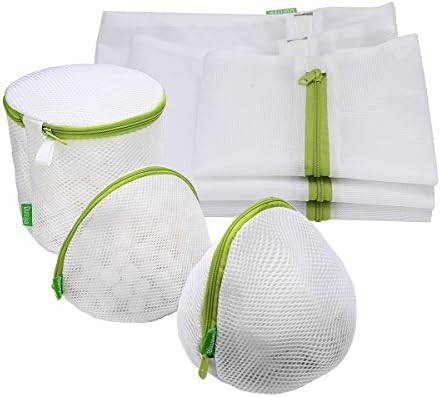 Laundry Bags, Durriya Set of 6 Mesh Laundry bag for Blouse Hosiery Stocking Underwear Bra and Lingerie, Travel Laundry Bag with Premium Zipper (Green)