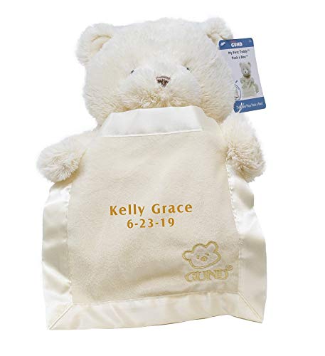 Gund Personalized Animated Cream Peek A Boo Teddy Bear
