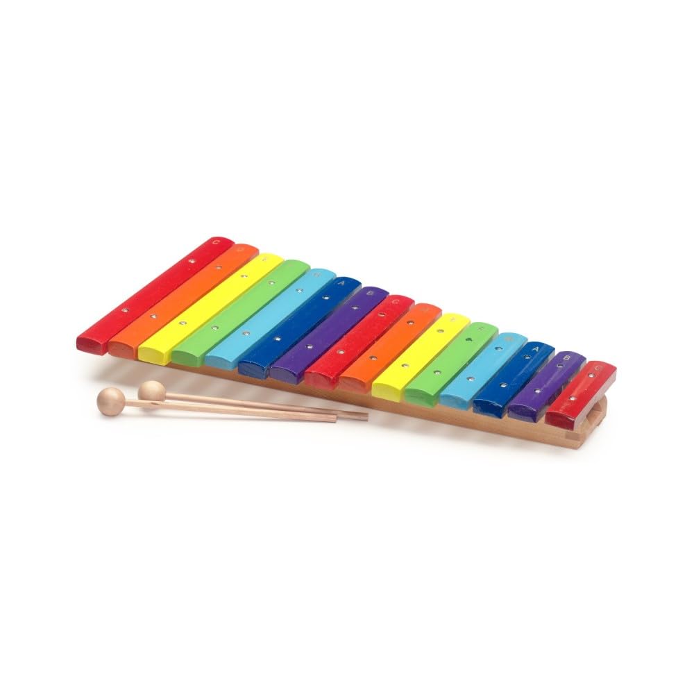 Stagg Xylophone with 15 colour-coded keys and two wooden mallets