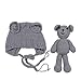 EUDORA Crochet Newborn Photography Boys/Girls Knit Toy Bear Hats, Infant Baby Photo Prop Costume Gray