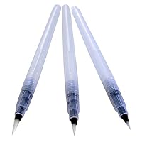 3-Piece Water Brush Pen Set, Tuliptown Watercolor Brush Pens for Watercolor Painting, Calligraphy, Coloring Books