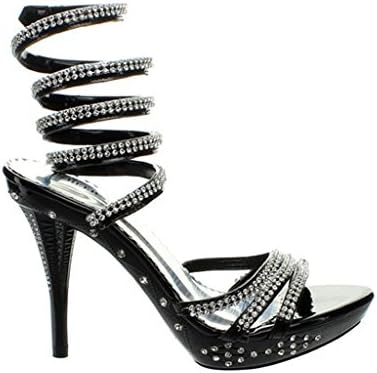 Coshare Women's Forever Delicacy-02 Patent Leather PU Strappy Spring Upper Mid Calf Dress Sandals