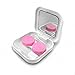 Adecco LLC Portable Contact Lens Case Travel Kit Mirror +bottle + tweezers Container Holder (white)