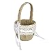 Tinksky Burlap Flower Basket for Wedding Ceremony Party - Delicate Lace Ribbon Decorated