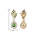 EleQueen Women's Austrian Crystal Art Deco Tear Drop Dangle Earrings Clip-on Gold-tone Apple Green