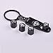 Dr Dry Set of 4 Car Tire Valve Stem Air Caps Cover + Keychain for Toyota Black