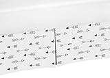 Sweet Jojo Designs Arrow Print Crib Bed Skirt Dust Ruffle for Black and White Fox Boys or Girls Baby Bedding Sets