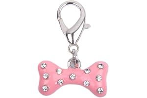 XKSRWE Bling Rhinestones Bone Charm Pendant Jewelry for Pet Dog Cat Puppy Necklace Collar Accessory