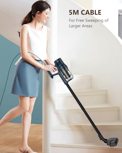 SINCHER Corded Stick Vacuum Cleaner, 21KPa Lightweight Vacuum with Powerful Suction, 6-in-1 Handheld Vacuum with HEPA Filter for Hard Floors, Pet Hair, Carpet, Tile, Home Cleaning Solution
