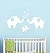 Elephant Family Wall Decal Removable Vinyl Wall Art Elephant Wall Decorative Unisex Sticker Baby Nursery Wall Décor