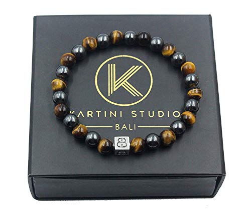 Tiger's Eye and Hematite Bracelet, Designer Bracelet Men, Men's Bead Bracelet